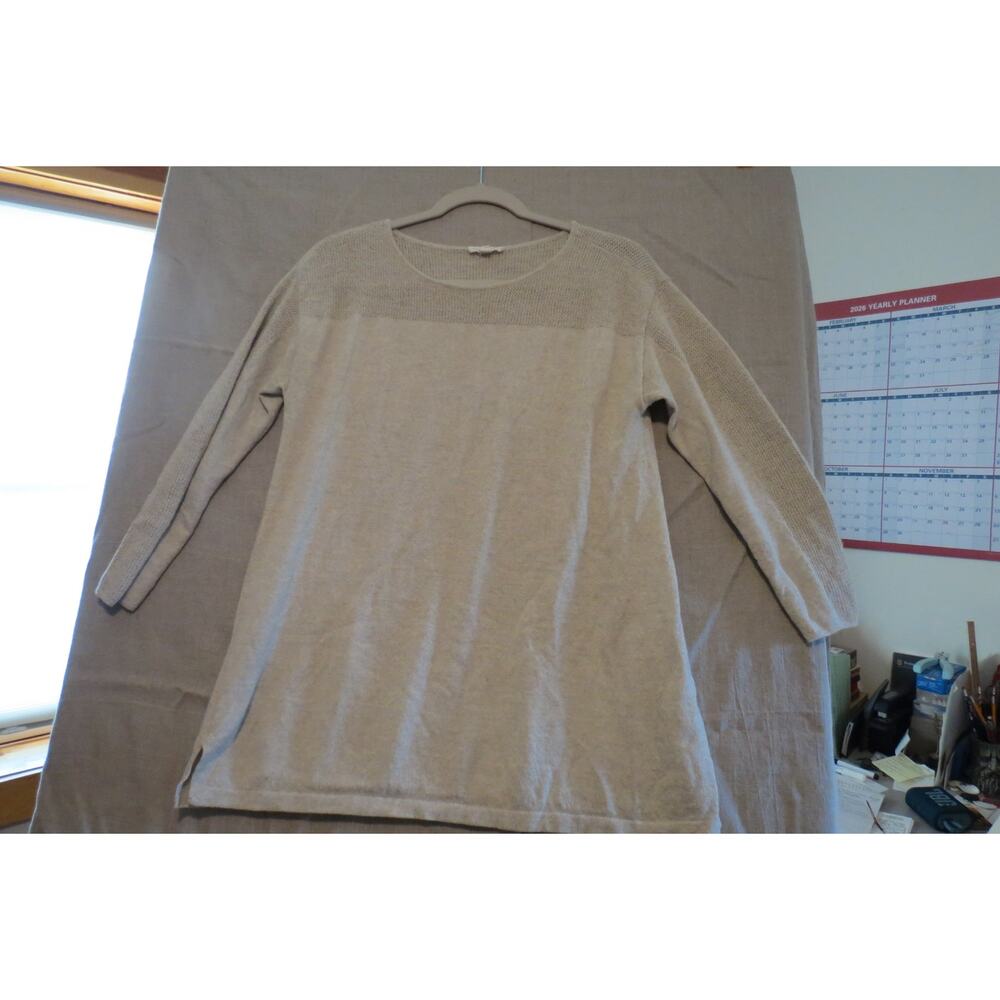 Eileen Fisher Green Eileen 100% Wool Sweater XL Sustainable Quiet Luxury